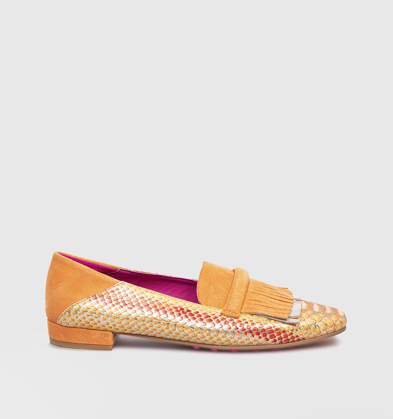 Mocassins orange pour femmes 24S02-01