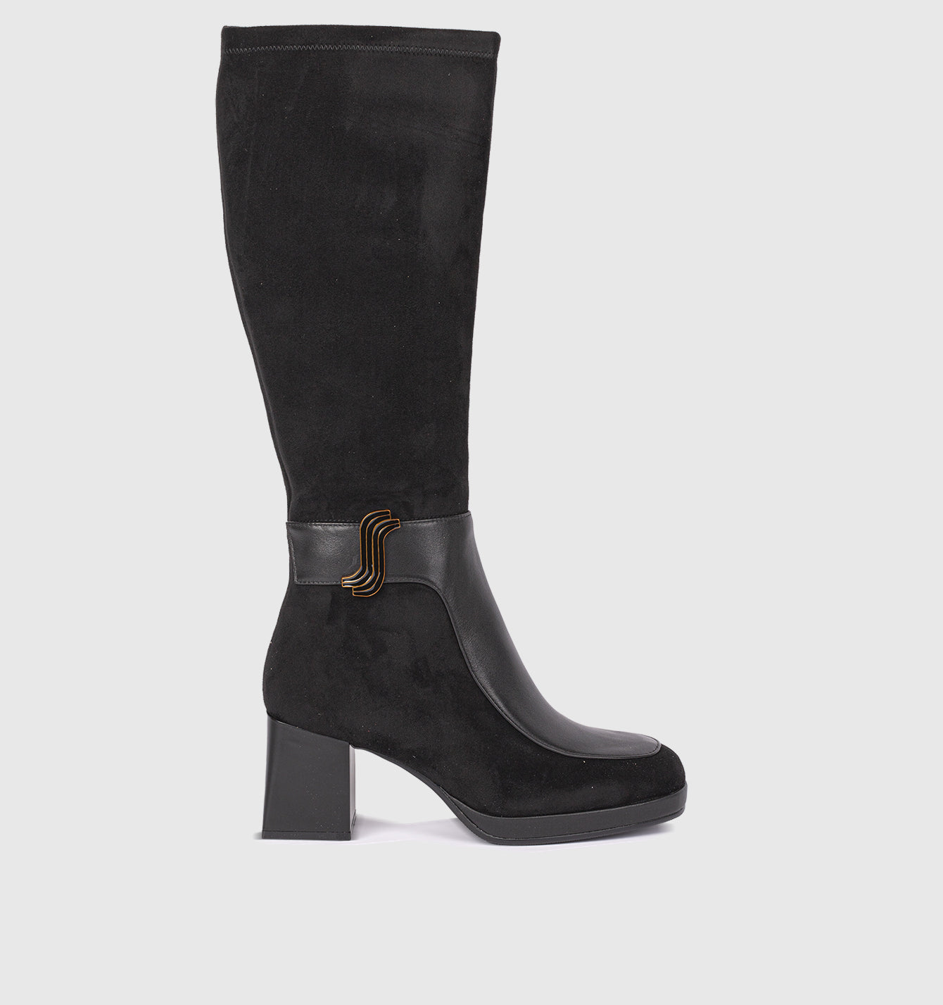 Women black boots 24W34-02